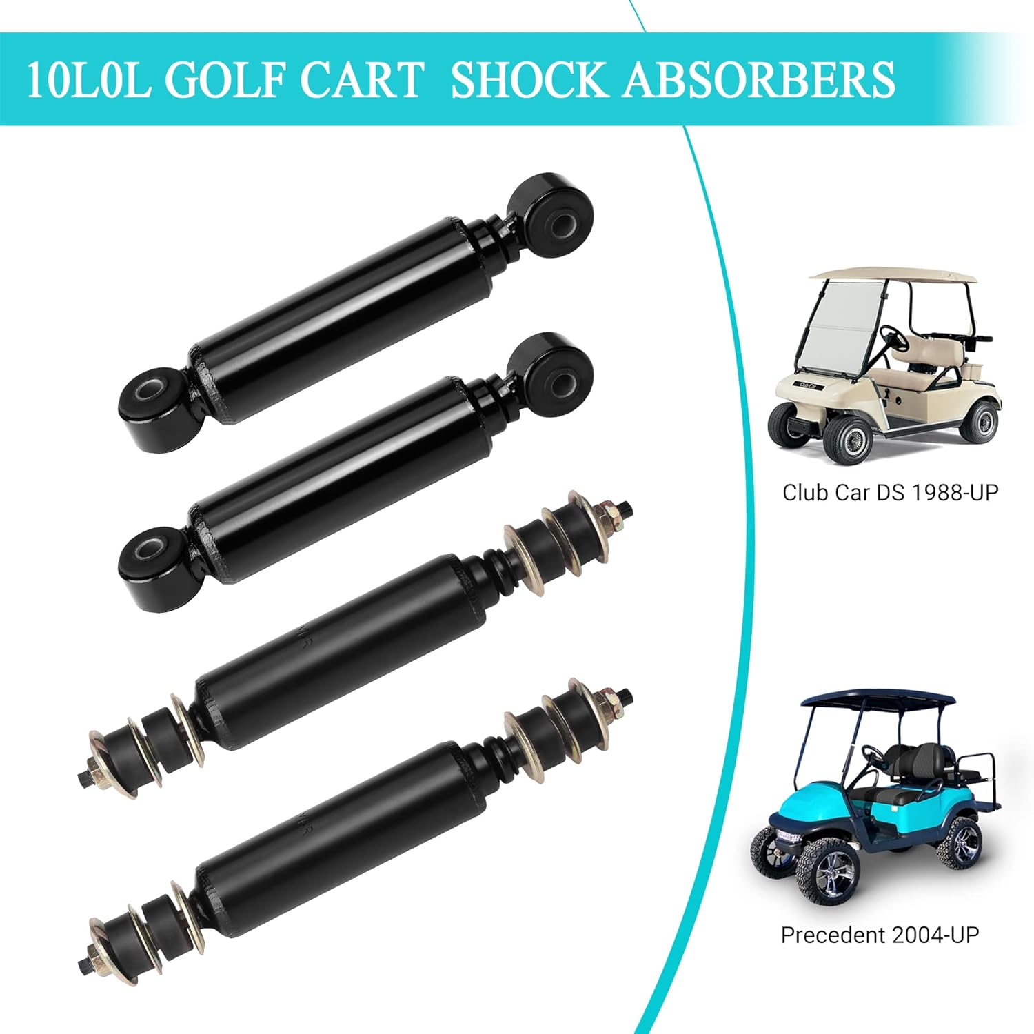 10L0L Golf Cart Front Rear Shock Absorber Set Heavy Duty Shock Absorber Fits Club Car DS 1988-up, Precedent 2004-up Gas or Electric, Replaces OEM# 1014235 1015813 1010991 1012183 1014236 1013164