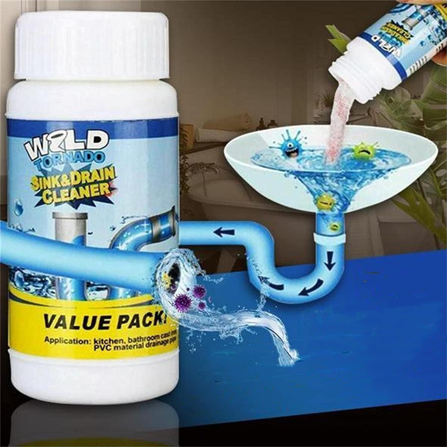 AMZTAN Powerful Sink and Drain Cleaner Openers, Toilet Sewer Dredging Pipe for