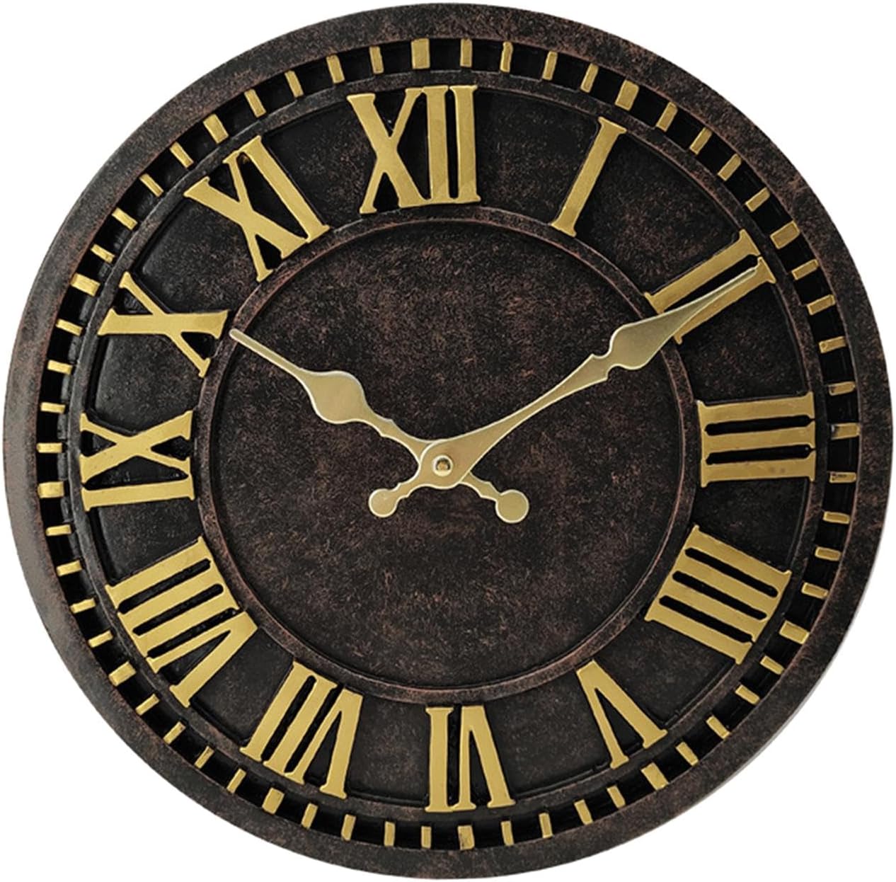 Yajuyi Hanging Outdoor Clock Round Clock Waterproof 12 inch Retro Housewarming Gifts