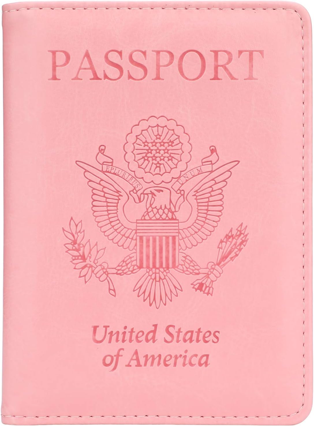 GDTK Leather Passport Holder Cover Case RFID Blocking Travel Wallet (Light Pink)