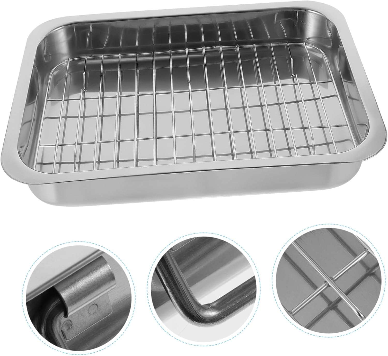 Multi-purpose Ovenware Tray Rack Set of 1 Baking Pan Wire Rack for Easy Cleaning