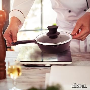 Cuisinel Glass Lid - 6-inch/15.24-cm/158mm - Compatible with Lodge - Fully Assembled Tempered Replacement Cover - Oven Safe for Skillets Pots Pans - For Any Cookware: Cast Iron, Stainless, Non-Stick