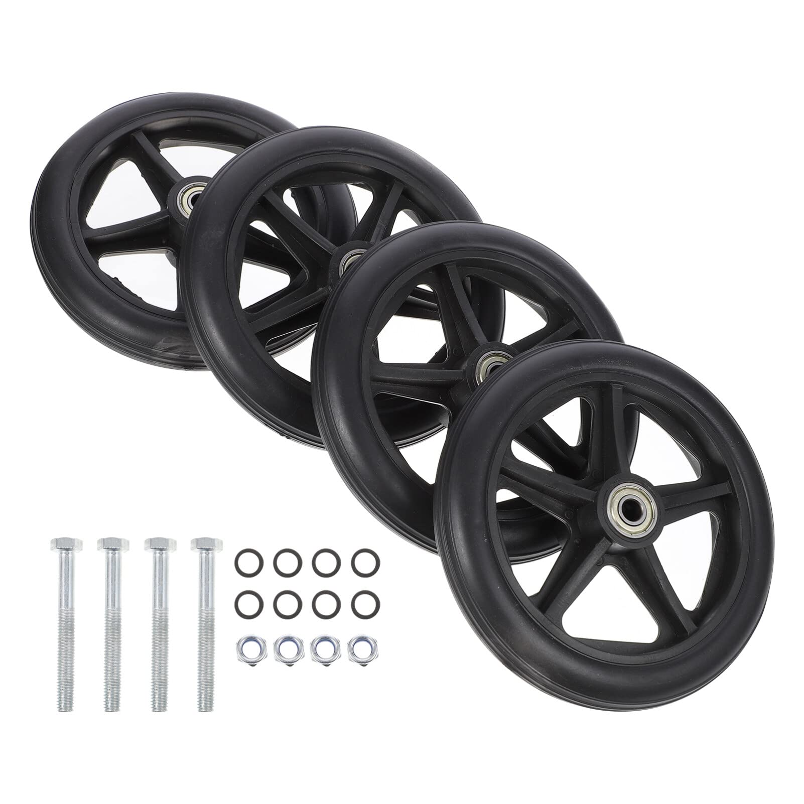 iplusmile Ruedas Delanteras de Repuesto para Sillas de Ruedas Rodamiento Silencioso, Material Abs y Acero, Ideales para Uso Interior y Exterior, Accesorio Portátil Resistente