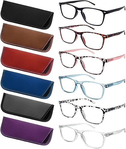 Miniatura 8 de ZONLON Paquete de 6 lentes de lectura para mujeres y hombres, lentes de bisagra de resorte, bloqueo de luz azul, antifatiga ocular, lectores de