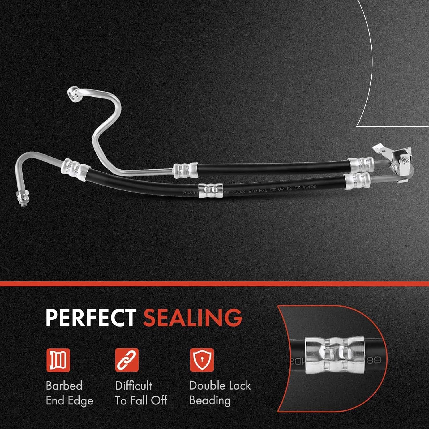 A-Premium Power Steering Pressure Hose Line Assembly Compatible with BMW 323i 2000, 325ci 2001, 325i 2001-2002, 328i 2000, 330i 2001, 2.5L 2.8L 3.0L, Pump To Gear/Rack