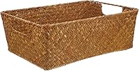 Vista 10 de COHEALI Cesta de escritorio de gran capacidad tejida a mano cestas de almacenamiento decorativas de paja
