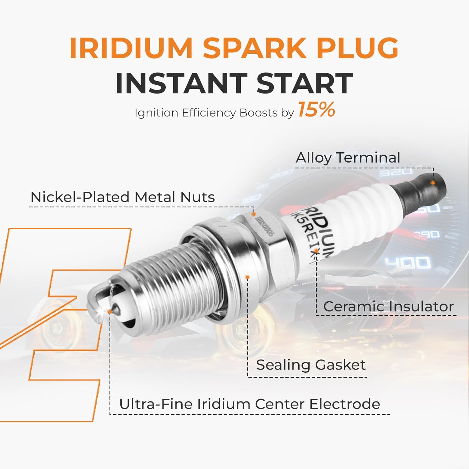 Autoexact Ignition Coil Pack and Iridium Spark Plug Set Fit for Compass 2017-2022, Cherokee 14-22, Renegade 15-21, Chrysler 200 Dodge Dart ProMaster City Fiat 500X 2.4L L4, Replaces UF751 4469 4 Packs