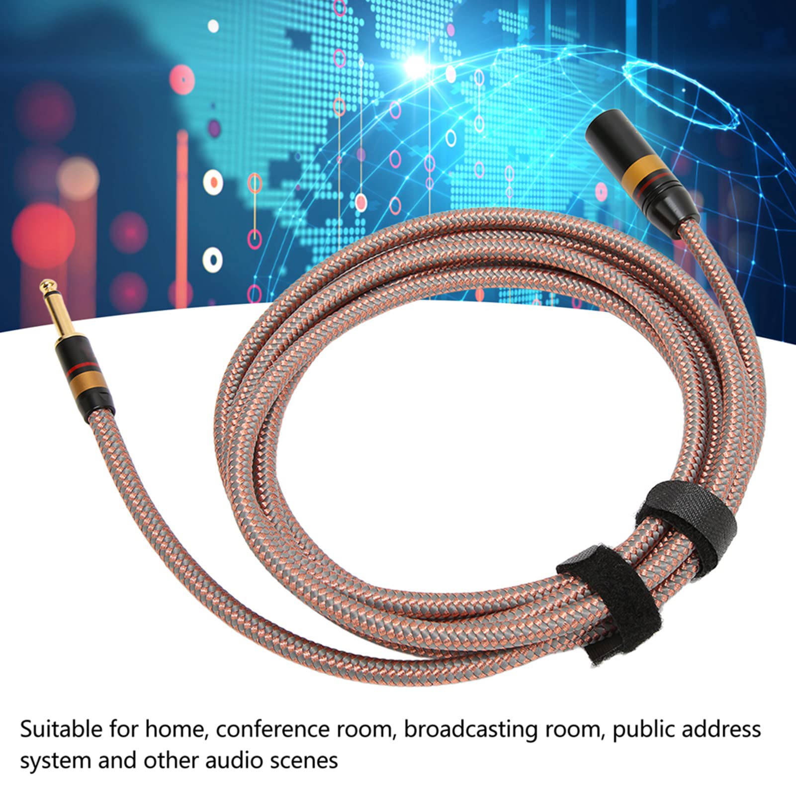 Septpenta 6,35 MM auf XLR Stecker Soundkabel Vergoldetes XLR Soundkabel Aus PVC, Baumwollgewebe für Mikrofone, Mischpulte, Audiokonsolen, Leistungsverstärker (9,8 Fuß)