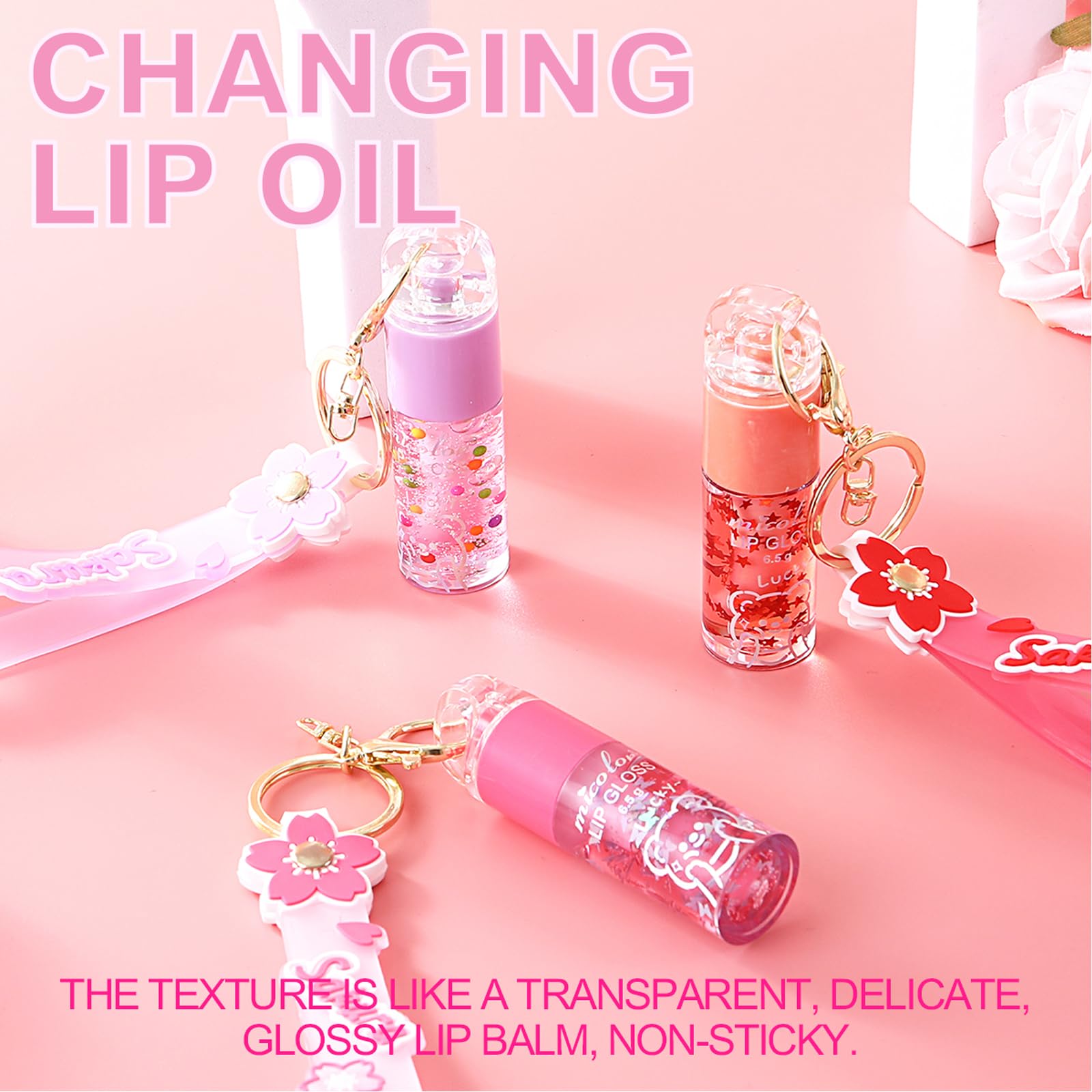 3 Colors Hydrating Lip Gloss Set, Glossy Shimmer High Shine Glass Finish Lipgloss Natural Moisturizing - Image 4