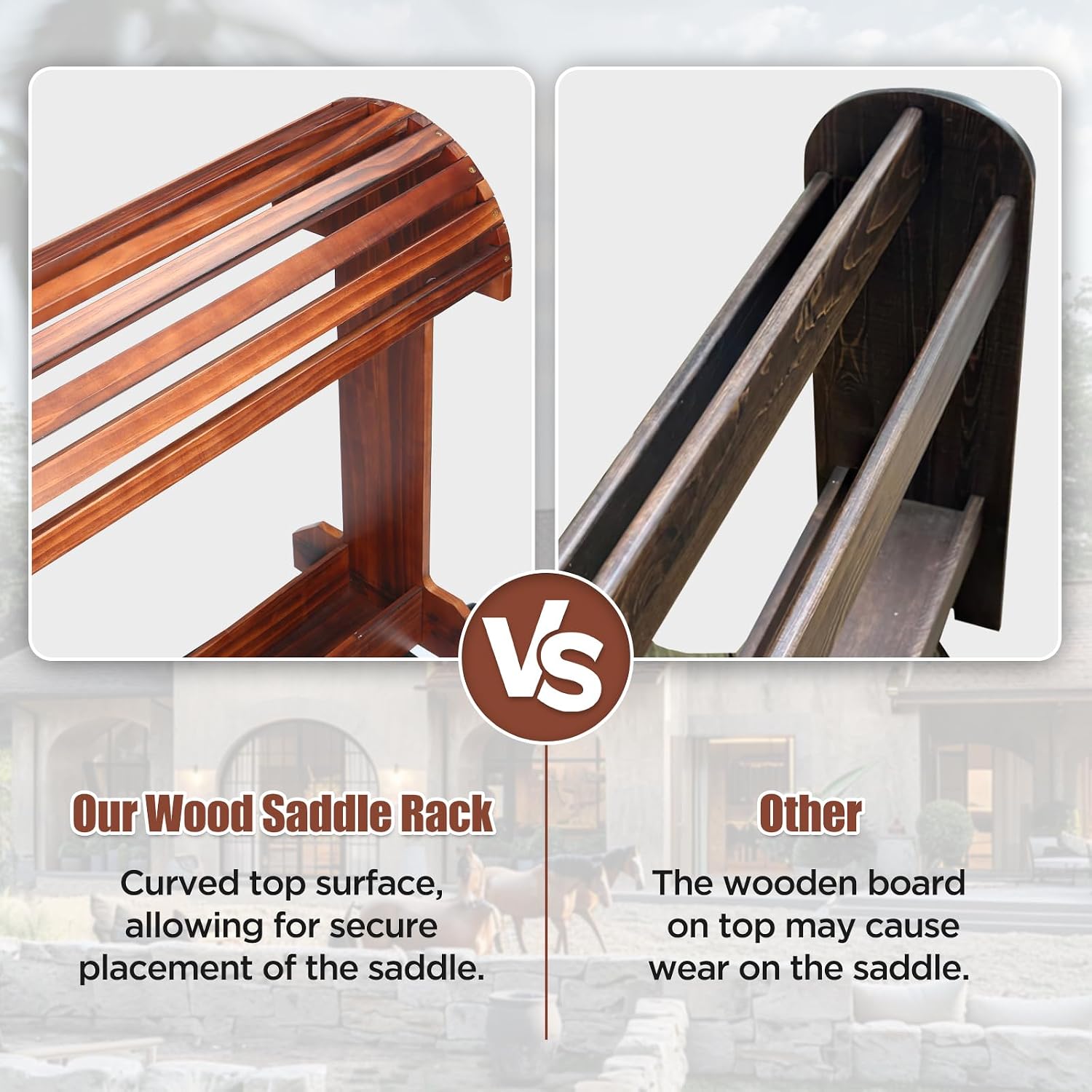 Extra-Large Wood Saddle Rack - Non-Abrasive Design, Australia | Ubuy