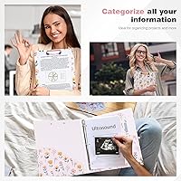 Vista 348 de Ospelelf Mini 3 Ring Binder, 2 Inch, Cute Pink Marble Binder for 5.5" x 8.5" with 5 Tab Dividers, File Folder Labels and Low Profile Clipboards