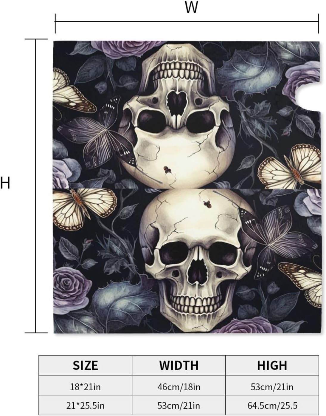 Skull Flower Magnetic Mailbox Cover - Oversized Waterproof Post Letter Box Cover - Garden Yard Outdoor Decor