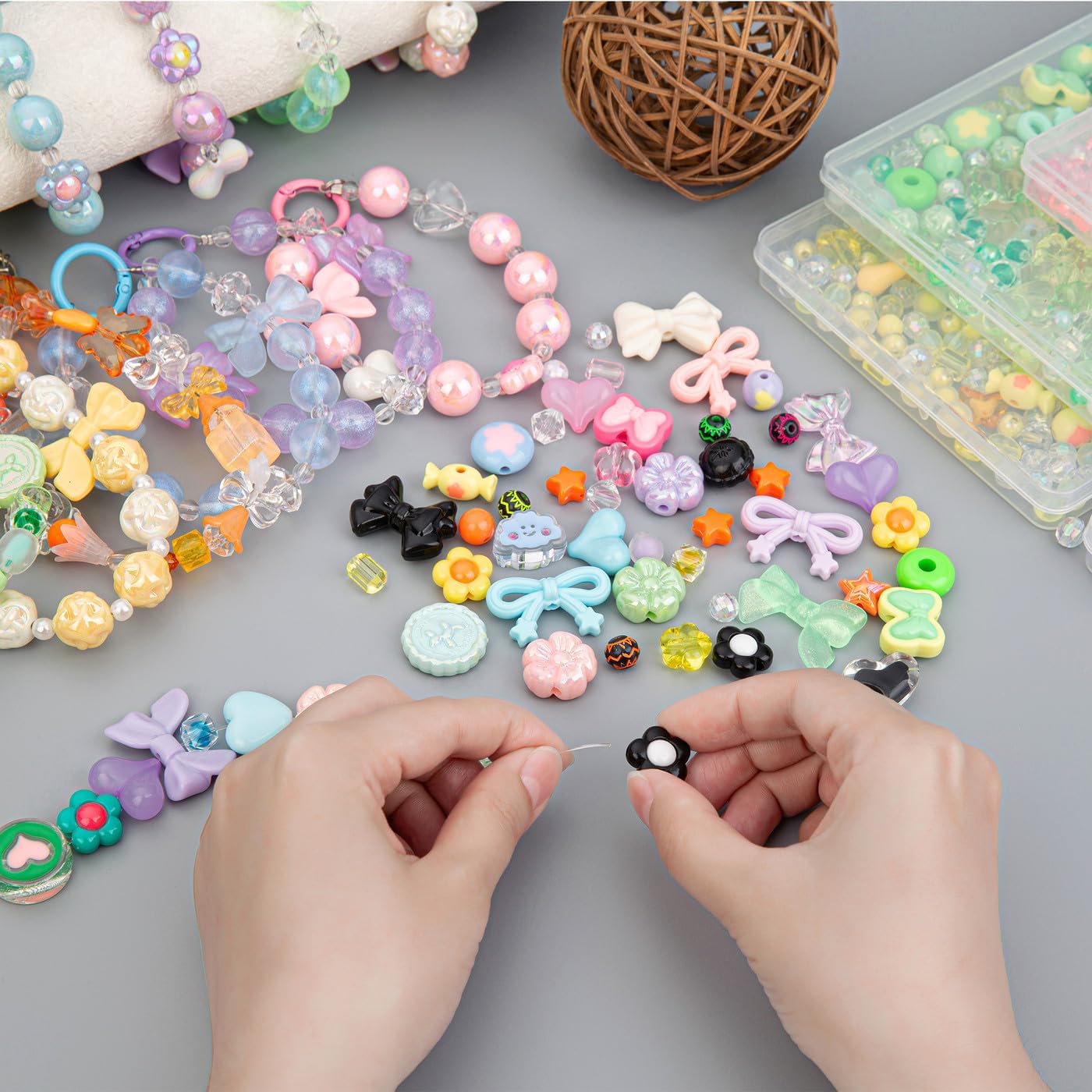 LAIDANLA 8 Color Assorted Acrylic Beads for Bracelet image 3