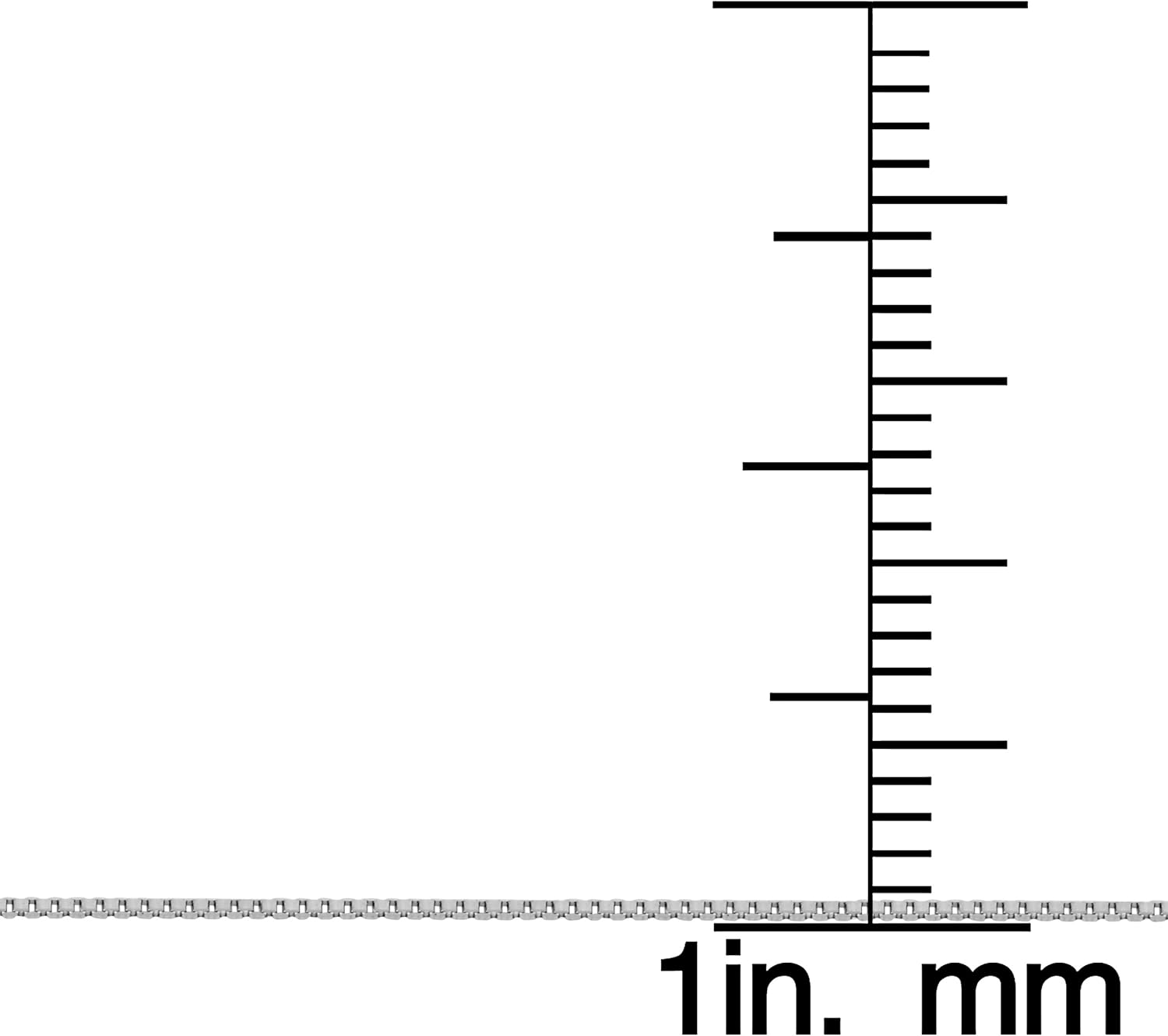 KoolJewelry Platinum 0.5 mm Venetian Box Chain Necklace (16, 18 or 20 inch)