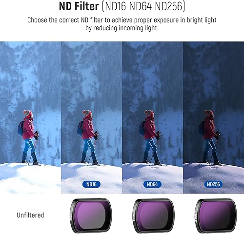 Miniatura 29 de NEEWER Juego de filtros magnéticos ND CPL UV compatibles con DJI OSMO Pocket 3 Creator Combo Accesorios, Cámara de Acción 6 Pack UV ND16 ND32 ND64