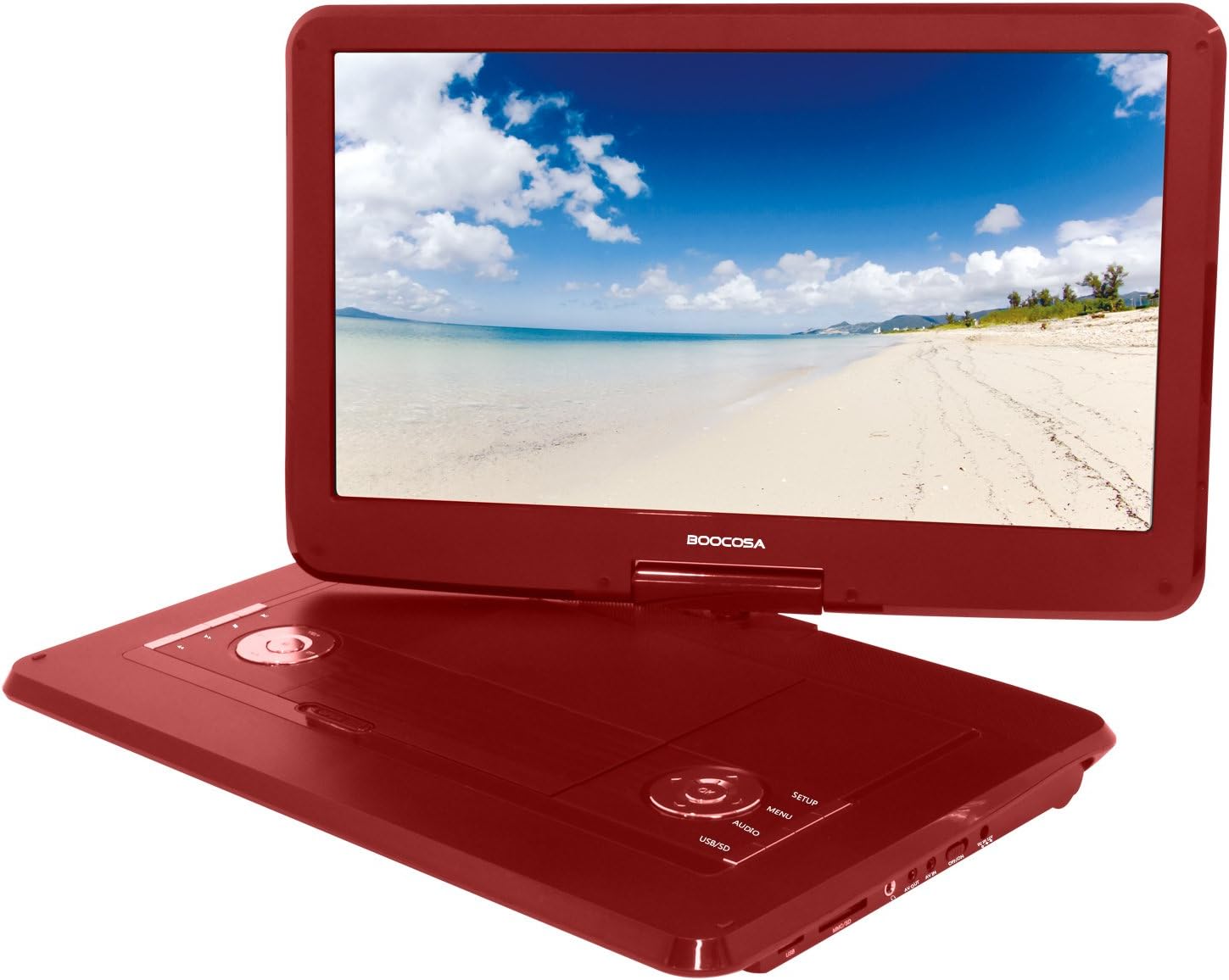 BOOCOSA 15.6 Inch Portable DVD Player (Red) Electronics
