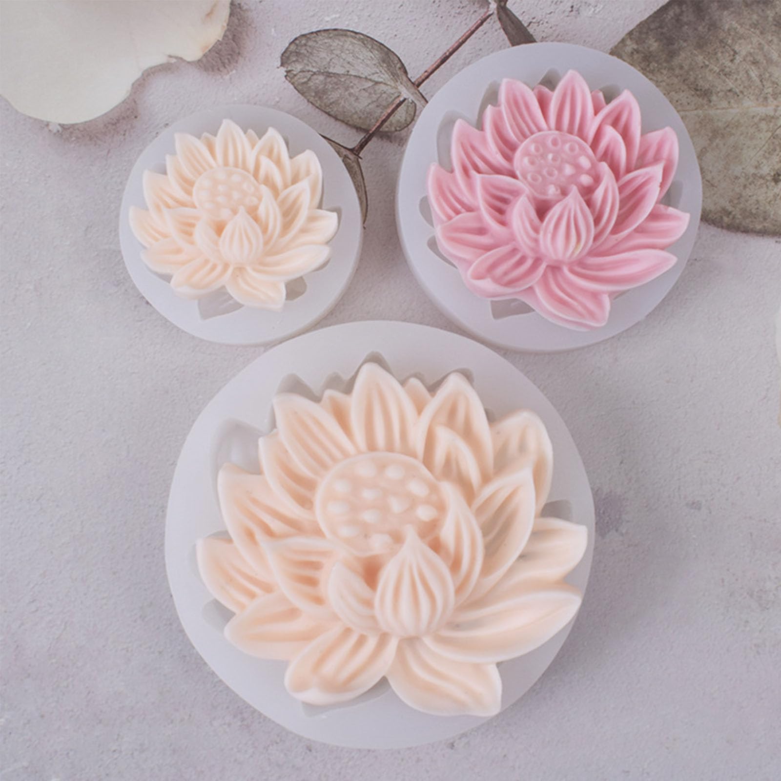 Stampo Per Candele A Forma Di Fiore Di Loto In Silicone - Per Candele, Sapone, Cioccolato, Lavabile E Riutilizzabile, Fai Da Te Creativo - Foto 8