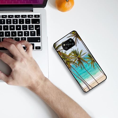 Miniatura 7 de SM Cases - Funda de TPU de goma para Xiaomi Poco X3 NFCPoco Pro, diseño de palmera tropical en la playa, diseño impreso protector a prueba de golpes
