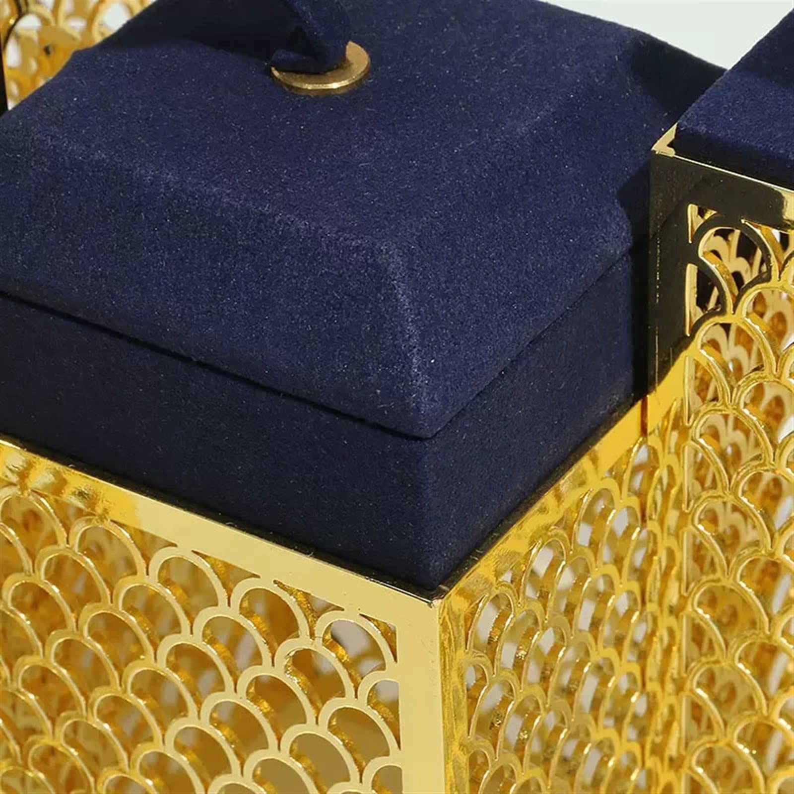 LNNSHX Schmuck-Organizer-Ständer, blau, Schmuck-Ring-Ständer, Halter, Display, Schmuck-Organizer, Halskette, Schmuck, Büste, Anhänger, Ohrring, Armband, Halter für Frauen und Mädchen, goldene Basis,