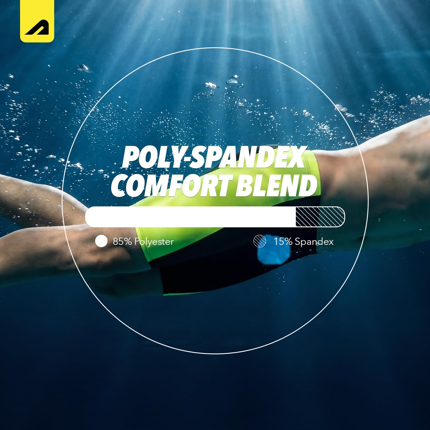 Boldfit Swim Jammers for Man Swimming Short for Men Stretchable Fit Swim Trunk for Men Adjustable Swim Shorts for Man Quick Drying Shorts for Swimming Swimwear for Mens- BlackYellow L 1