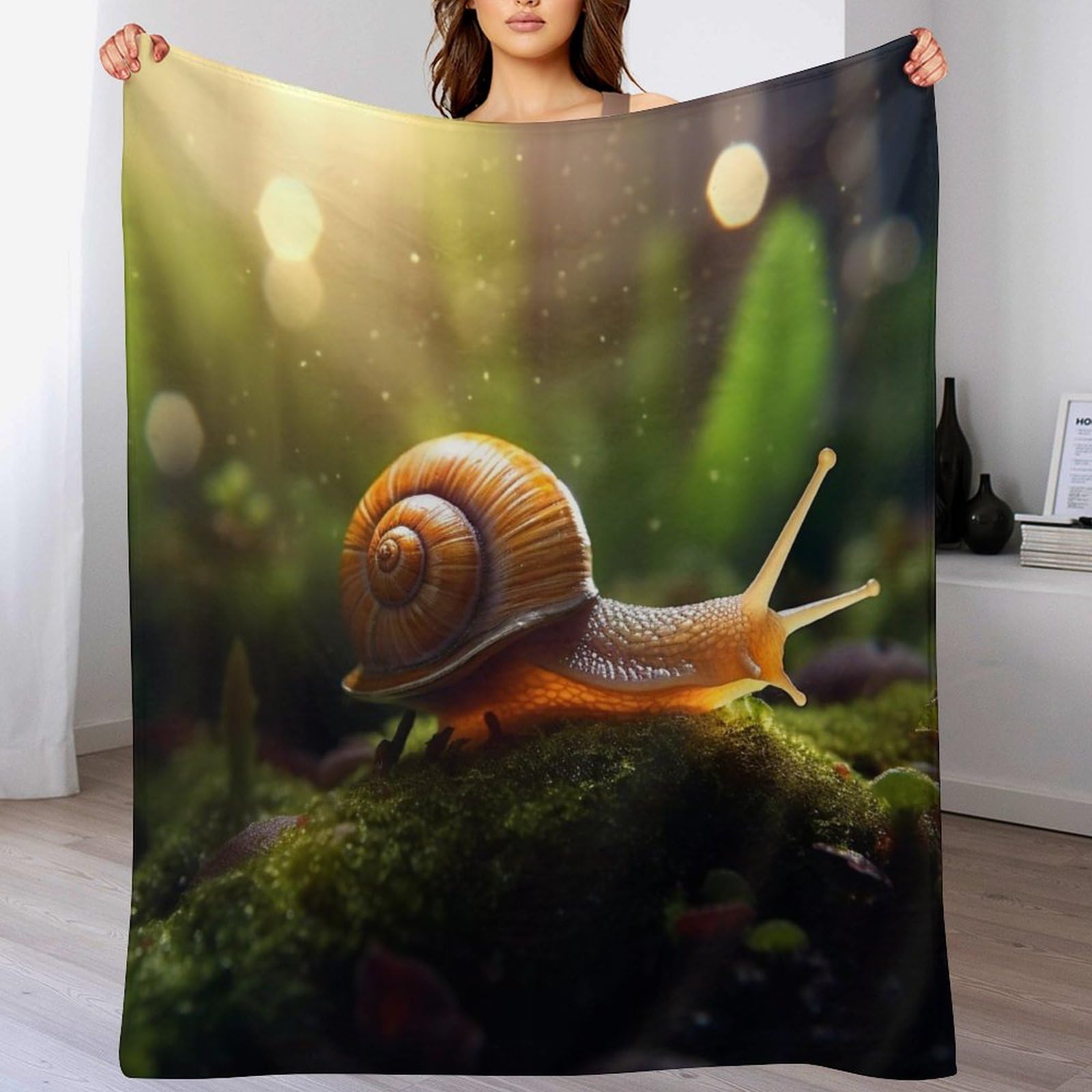 Couverture en peluche souple haut de gamme, plaid escargots doux 150x200