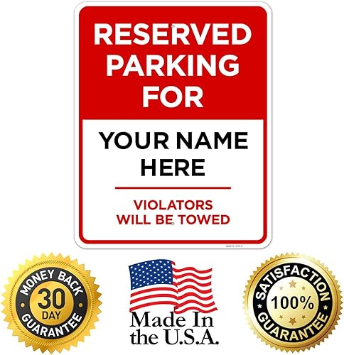 Miniatura 32 de Letrero personalizado de Reserved Parking All Violators Will Be Towed, 12 x 18 pulgadas, libre de óxido, aluminio 063, resistente a la decoloración