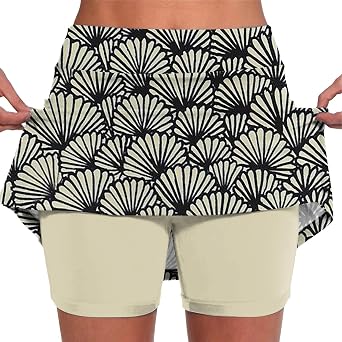 Skorts for Women with Pockets High Waisted Tennis Golf Skirts with Shorts Underneath Plus Size Stretch Tummy Control
