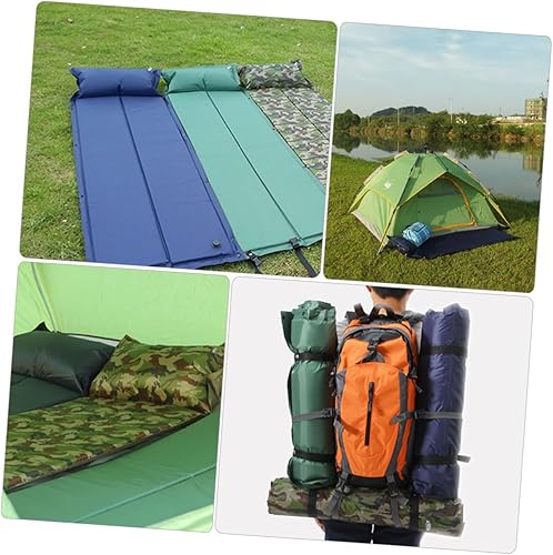 Miniatura 7 de Kisangel Colchón inflable de aire para acampar, 70.9x21.7 in, portátil, almohadilla para dormir, relleno de aire