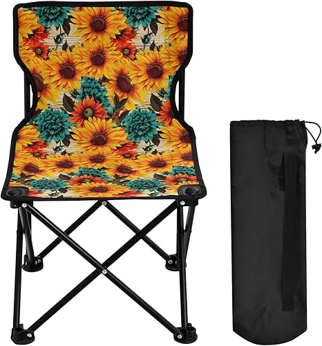 Sillas de camping plegables al aire libre de flor de girasol para adultos silla de camping portátil silla de césped ligera 202a3832