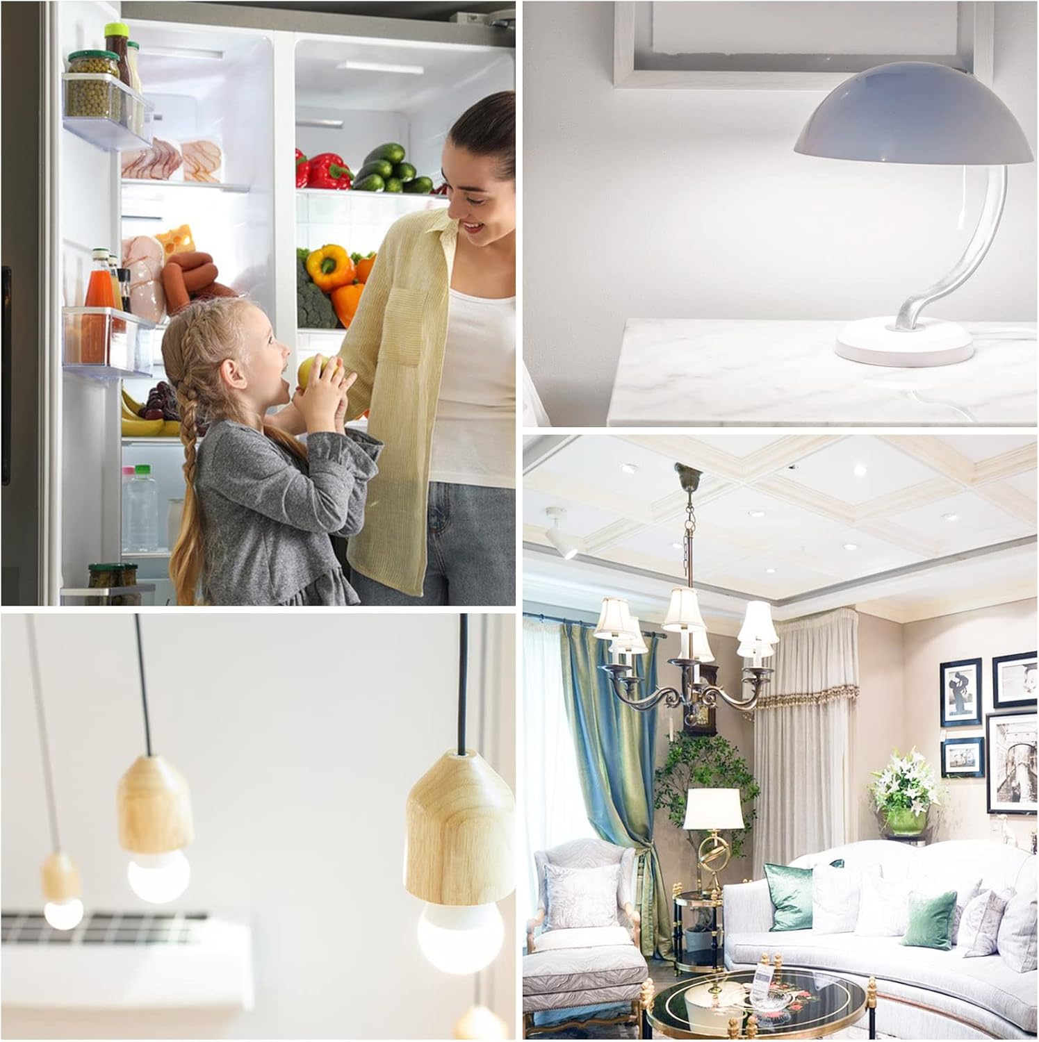 6W E26 Small Globe LED Bulb 60W Equivalent G45/A15 E26 Standard Screw Base 120V-265V Frosted Daylight White 750LM Waterproof for Fridge Light Pendant Vanity Mirror Home Lighting Non-Dimmable (2 Pack)