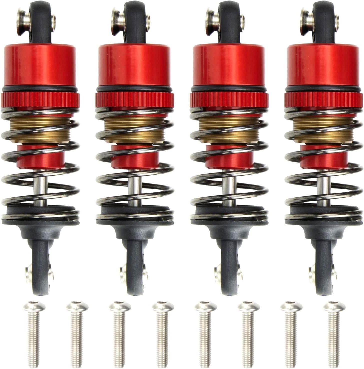 50MM RC Oil Shock Absorber Damper Kit for Tamiya RC Car TT01 TT02 M03 M04 M05 M06 1/10 RC Car Chassis Upgrades Parts (Red)