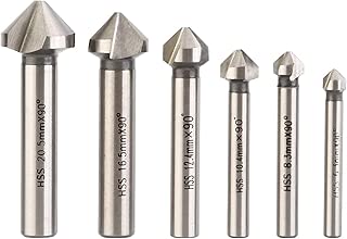 3 Flute 90 Degree HSS Chamfering End Mill Cutter Bit Countersink Drill Bit Pack of 6pcs - coolthings.us