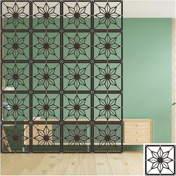 BABYCE Room Privacy Screen Divider Hanging Room Divider, Waterproof Partitions Panel Screen, Wood Plastic Waterproof Partitions Panel for Room Kitchen, Easy to Hang(1PCS), Black, UWGK6003178