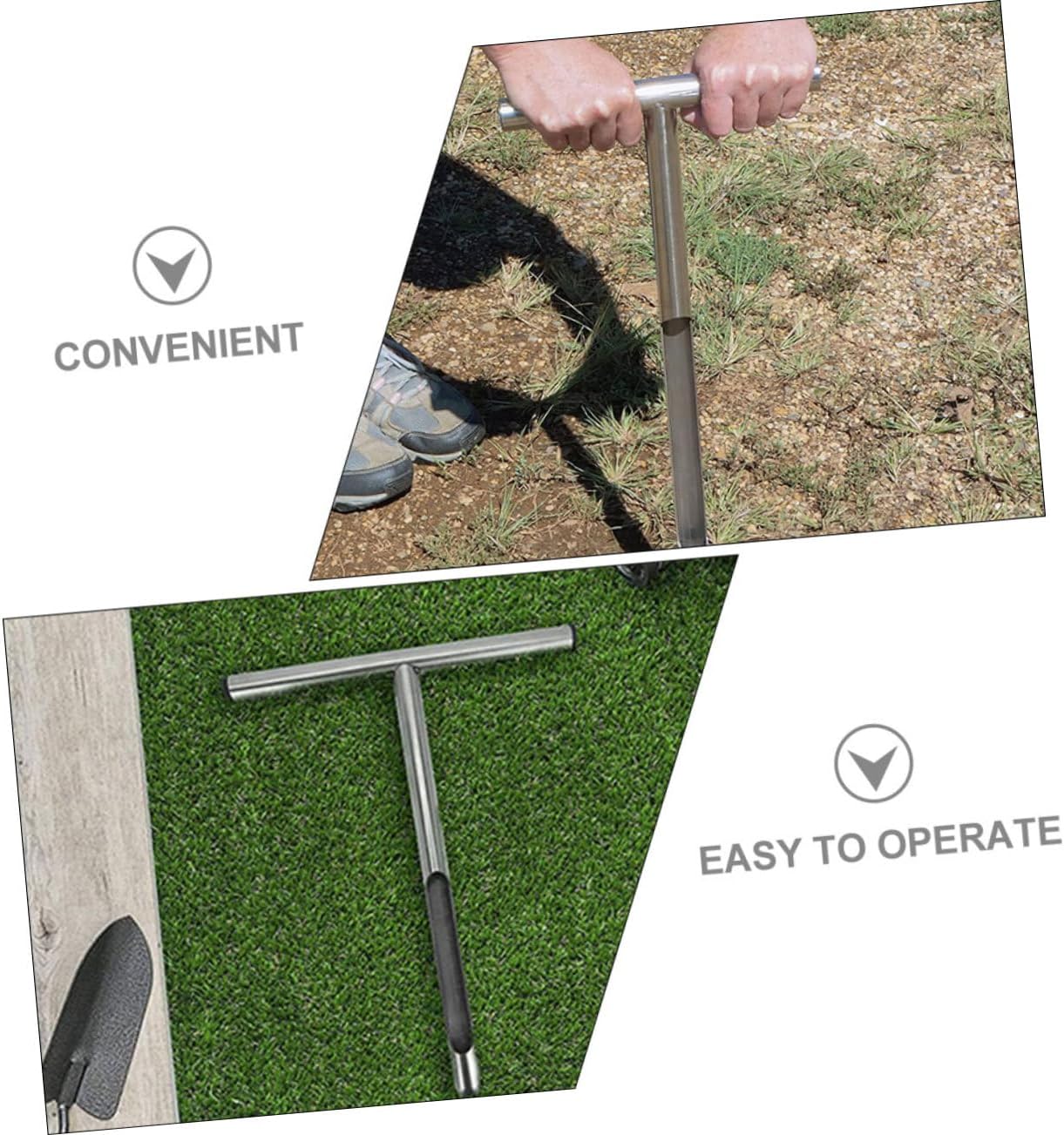 Stainless Steel Soil Sampling Tool with T Handle Heavy Duty Soil Probe for Easy Soil Testing Long Skid Design for Convenient Use Gardens and Lawns