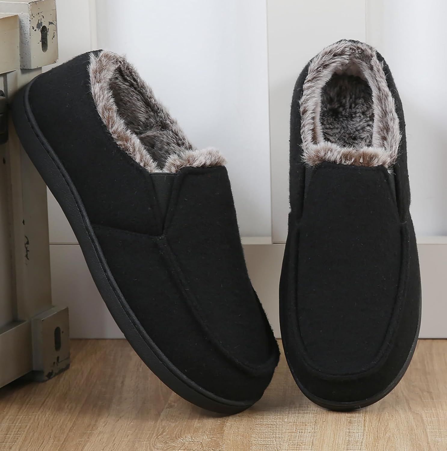Meik Mangni Men's Warm Moccasin Slippers Comfy Memory Foam House Shoes image 2