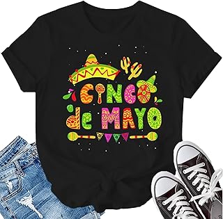 LBP Cinco De Mayo Shirt for Women Mexican Fiesta Vacation T-Shirt 5th May Festival Tees Tops