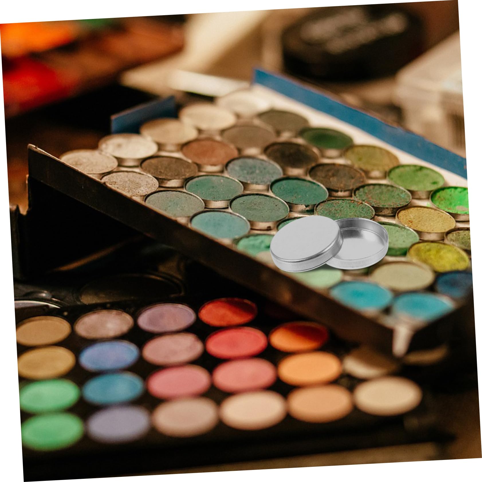 MUSISALY Empty Eyeshadow Cases 10pcs Aluminum Tray Makeup Mixing Palette for Travel