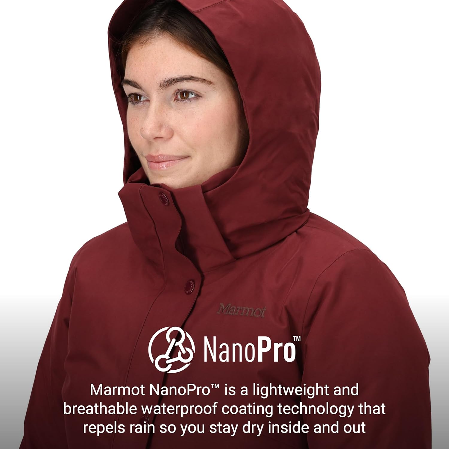 MARMOT womens Chelsea 700 Down Fill Coat With Hood - Image 3