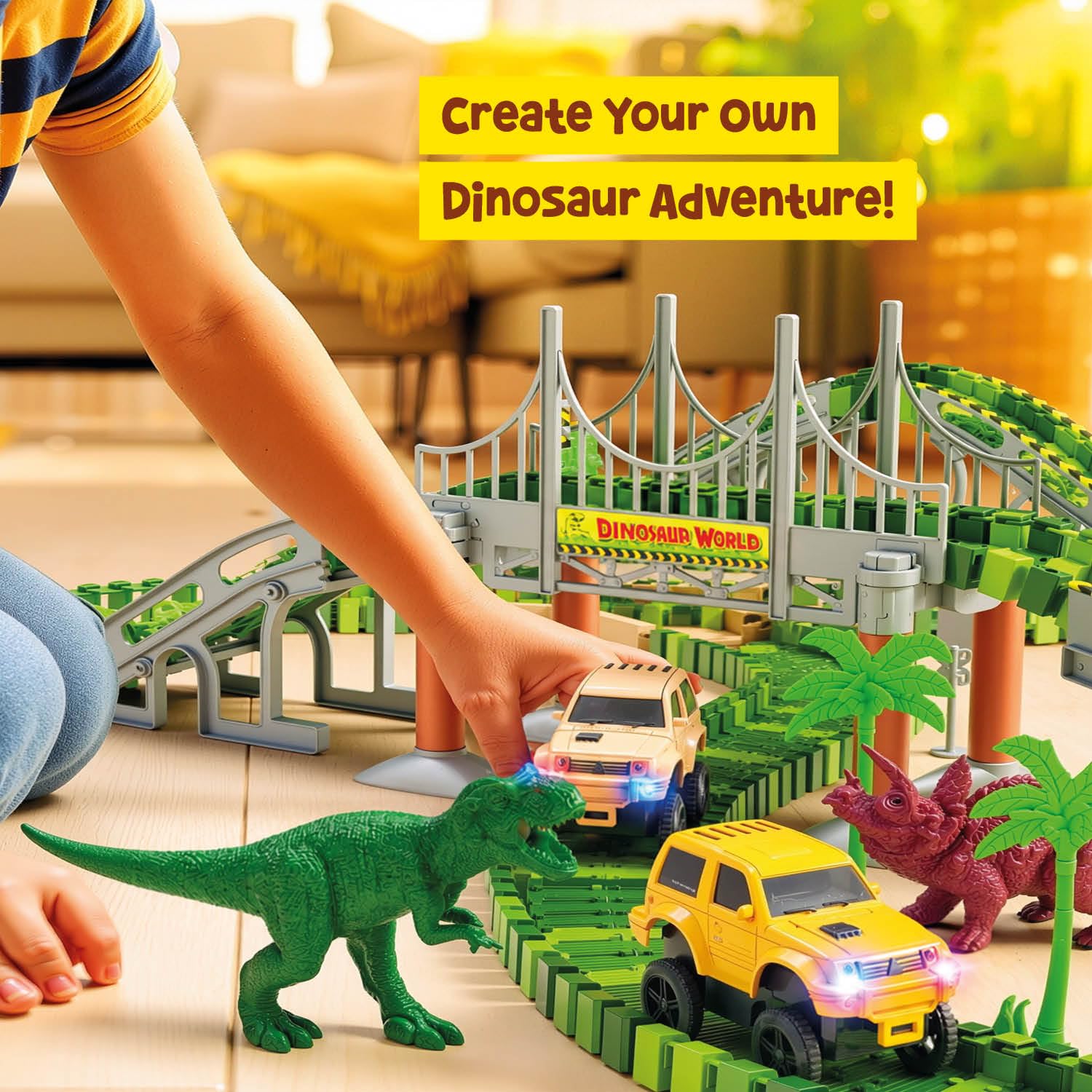 Dinosaur Car Race Track - Kids Birthday Gift -6