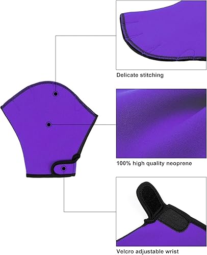 Miniatura 6 de FitsT4 Sports Guantes Aqua Webbed Paddle Swim Guantes Fitness Aeróbicos Acuáticos