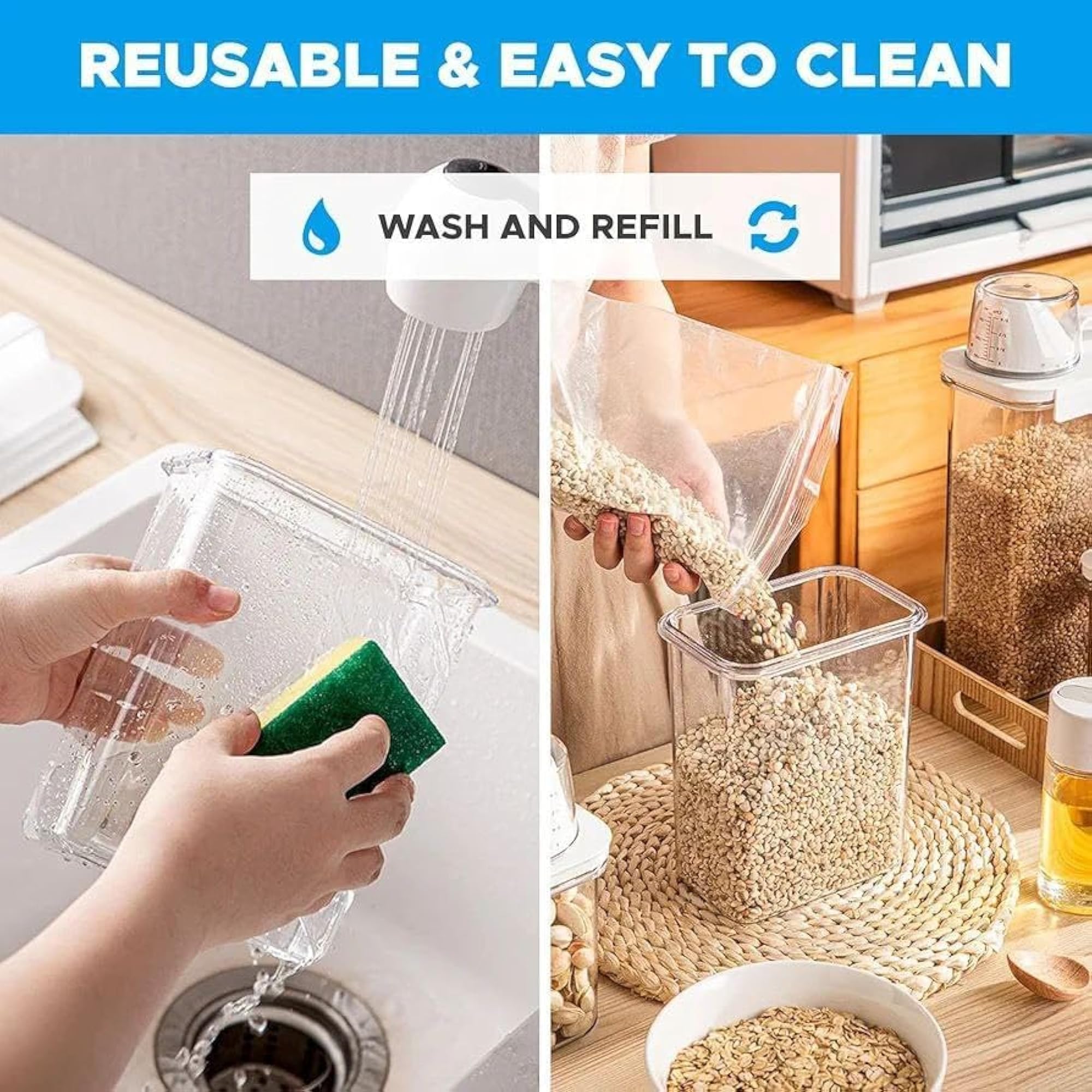 1800ML Laundry Detergent Dispenser with Measuring Cup