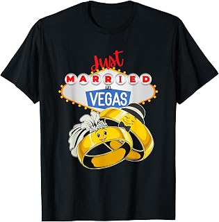 Just Married in VEGAS! Las Vegas wedding BRIDE GROOM T-Shirt