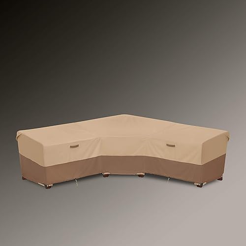 Classic Accessories Veranda's Best - Funda impermeable para patio seccional en forma de V, 100 x 33.5 x 31 pulgadas, fundas para muebles de patio