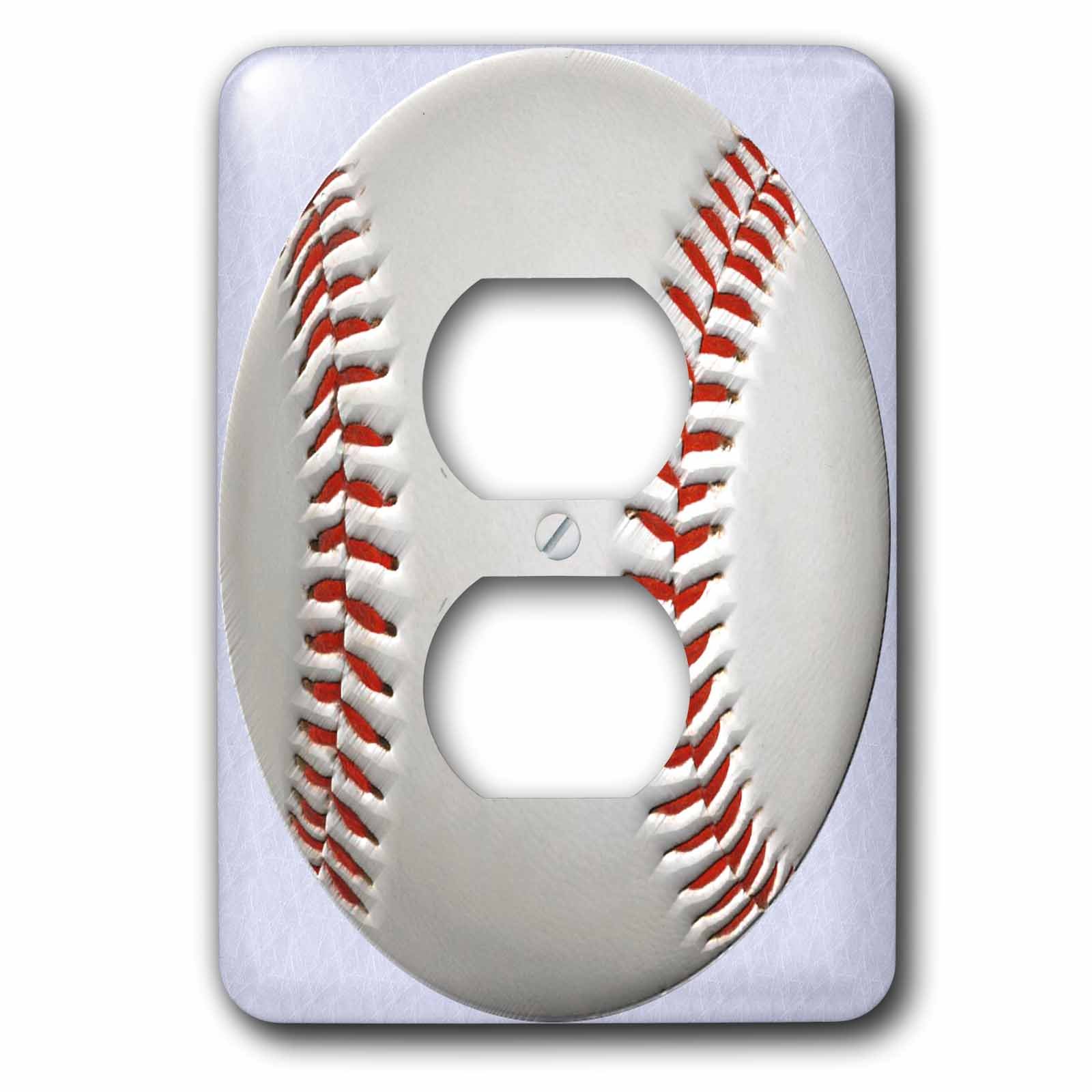 Campana de béisbol para interruptor doble 3dRose lsp_50319_6 de 2 enchufes pared