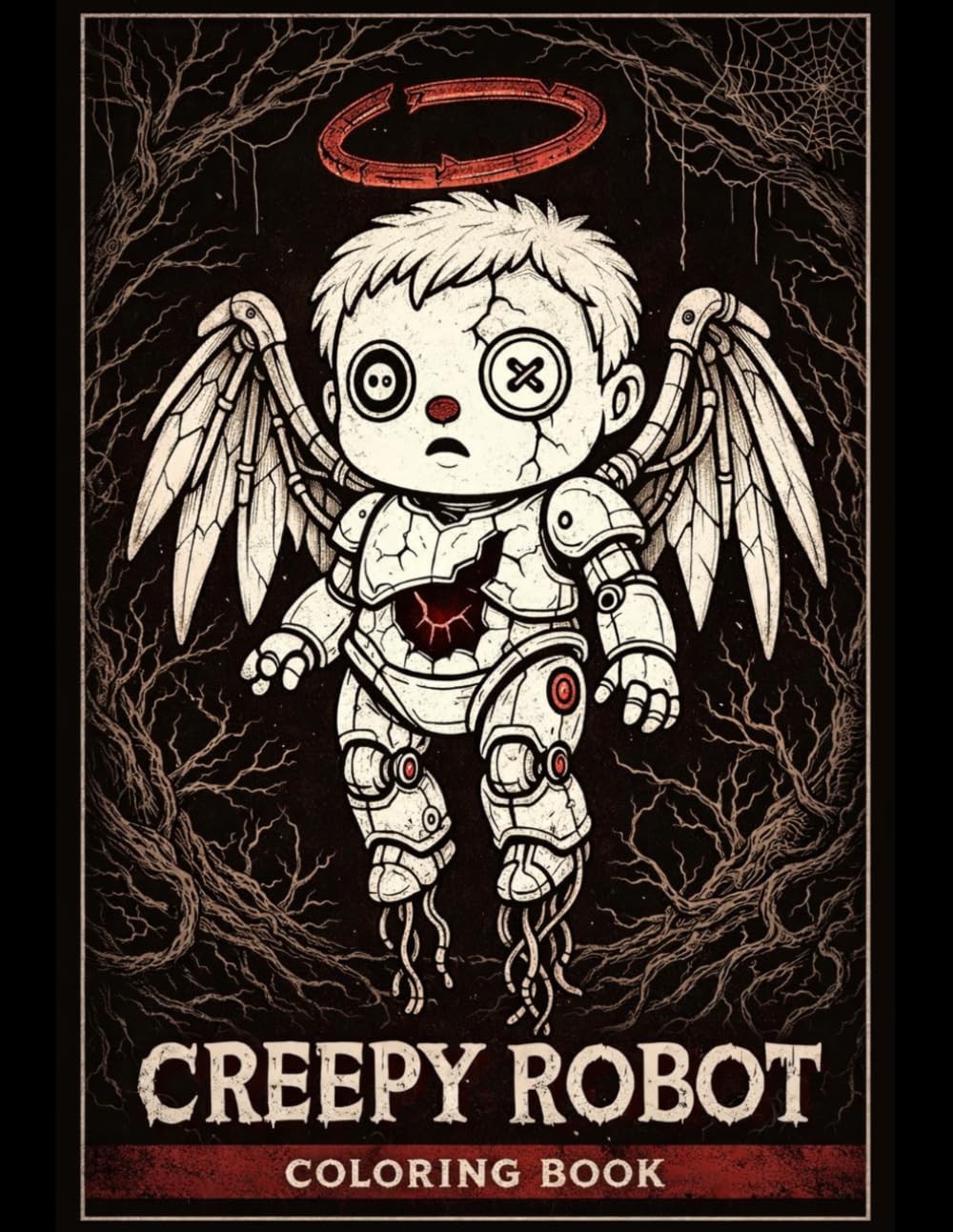 Robot Coloring Book Creepy Adventures: Creepy robot designs, spooky mechanical creatures, and imaginative pages for kids & teens