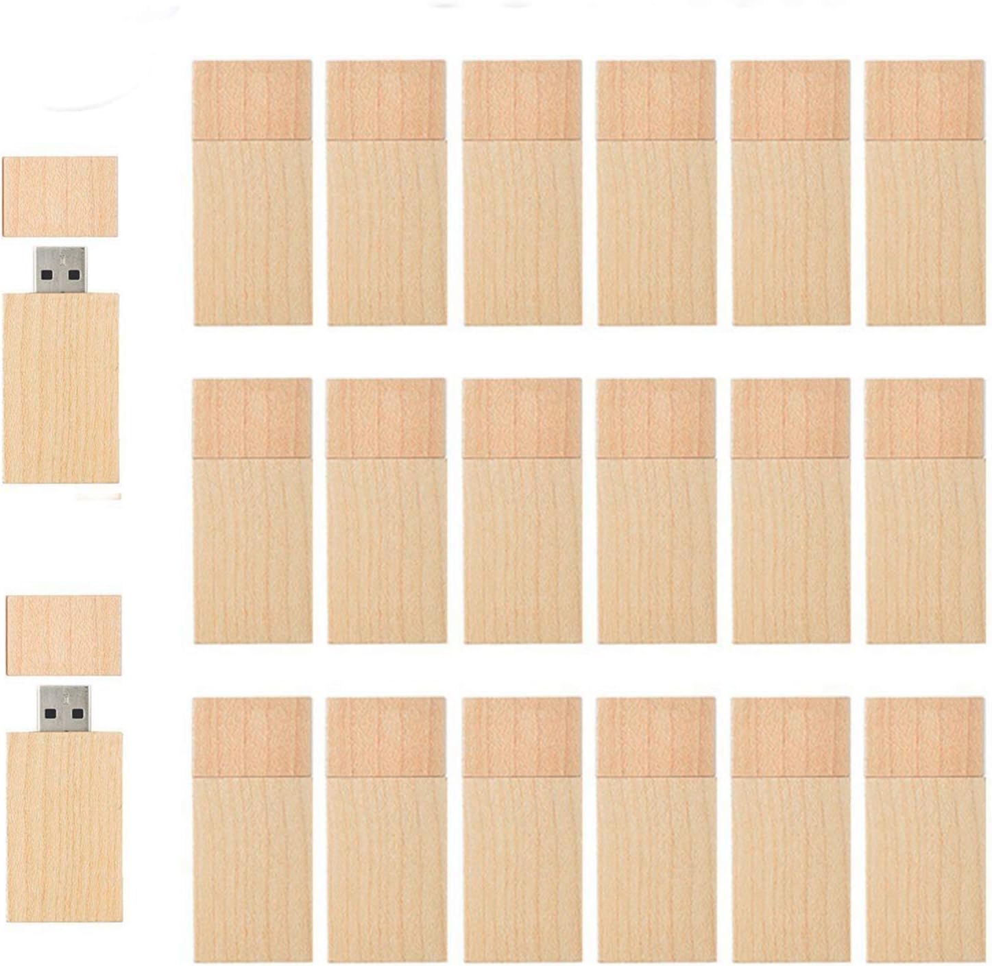 Bulk Flash Drives 2GB 50 Pack, EASTBULL Wooden USB 2.0 Walnut Thumb Drives (Little Brown)