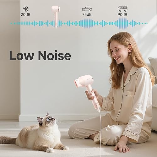 Miniatura 7 de SIMPLUS Secador de pelo, 160,000 RPM de alta velocidad sin escobillas para secado rápido, 400 millones de iones negativos secadores de pelo para