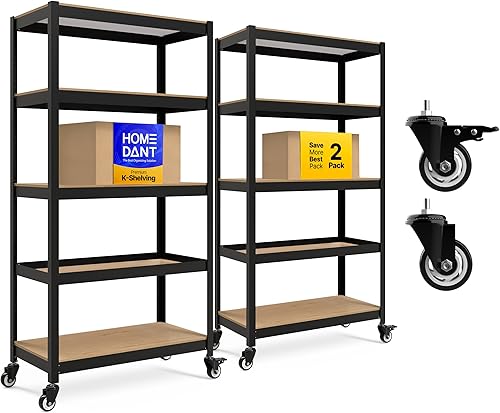 Miniatura 23 de HOMEDANT House - Estantería de metal resistente ajustable de 24.4 pulgadas de ancho y 5 niveles para garaje, estantes de almacenamiento de pie,