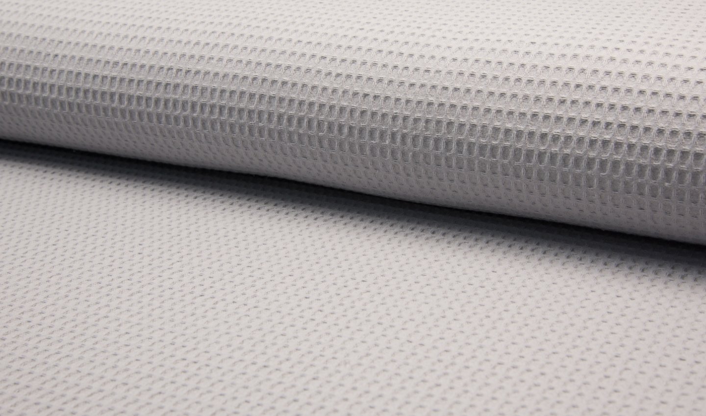 100% Cotton Waffle Honeycomb Pique Fabric Material - Silver Grey, 1Mtr - 150cm x 100cm