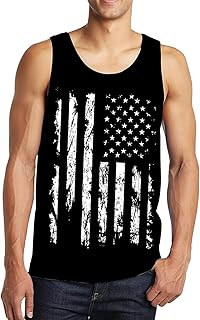 CM-Kid Men's Casual American Flag Tank Tops 4th July Independence Day USA Flag Sleeveless T-Shirt Gym Workout Patriotic Tees